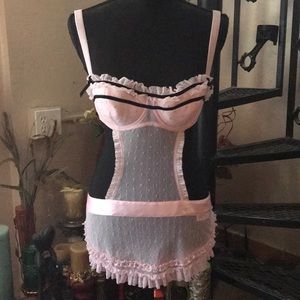 Victoria’s Sexy Little Things Pink French Maid Lingerie Costume Piece